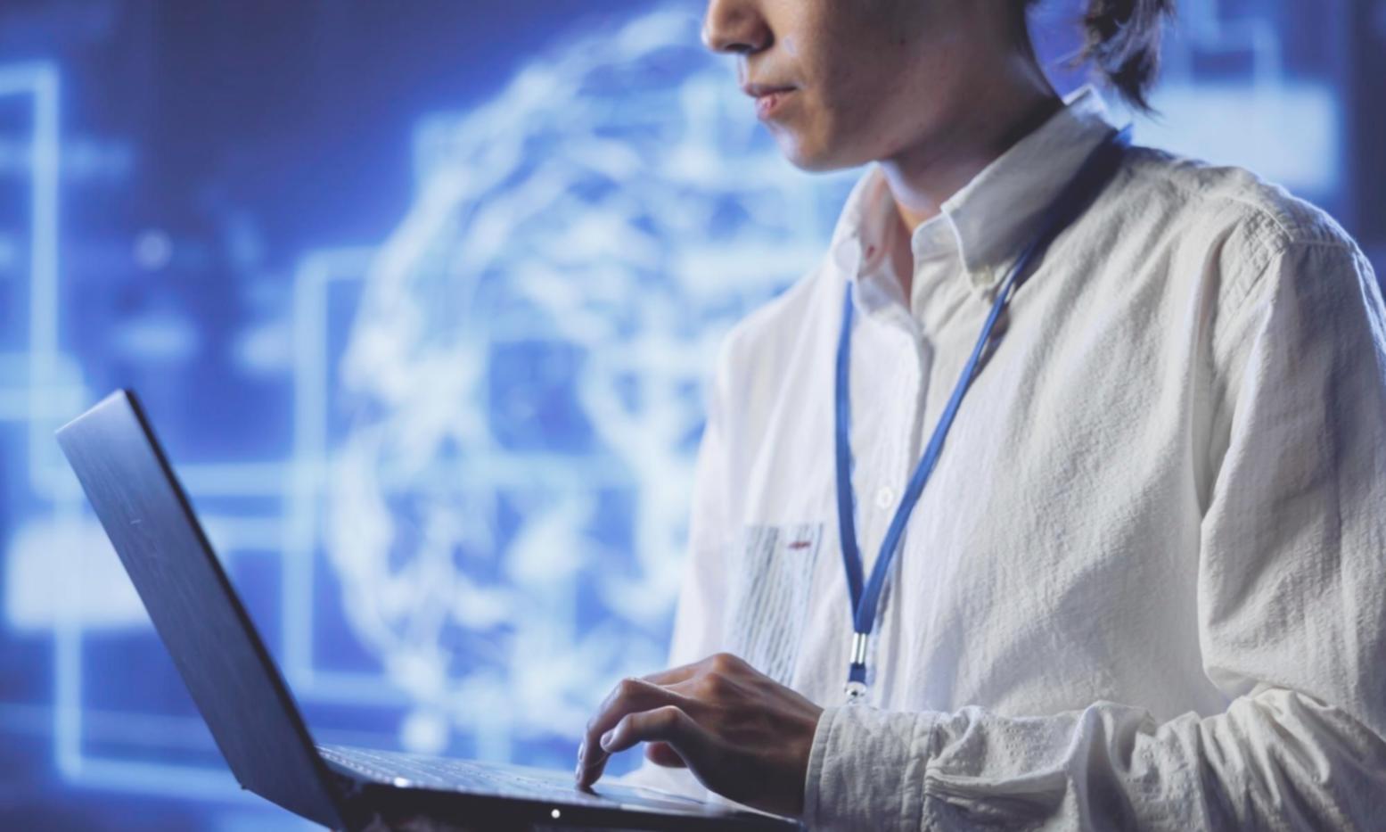 Students collaborating on blockchain development projects